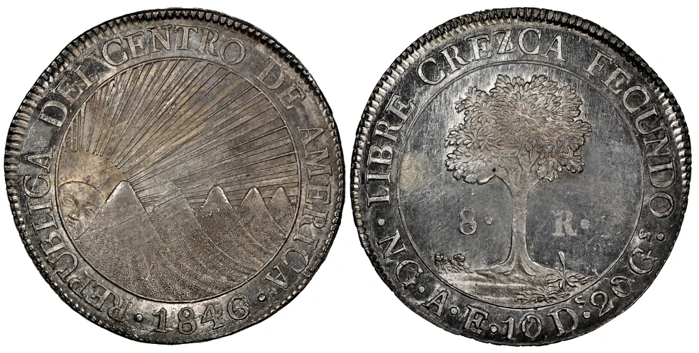 1846/2-NG Central America Republic 8 Reales Crezca/Cresca