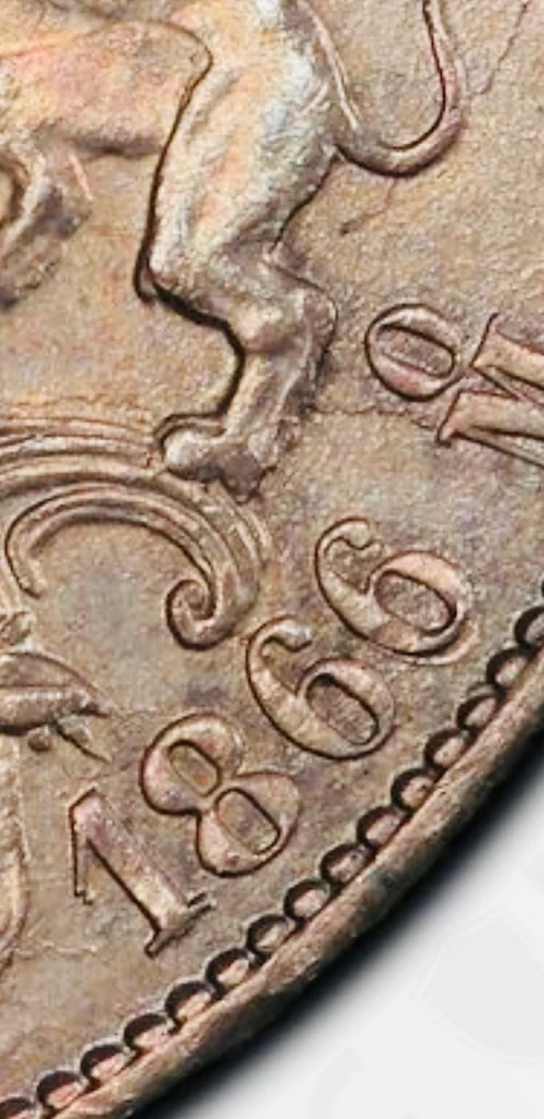 1866-Mo repunched date peso