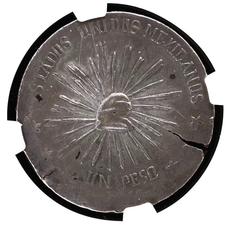 1914 Six-Star Muera Huerta Peso Obverse