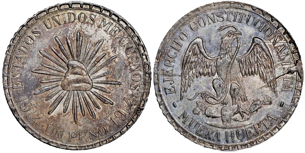 1914 Cuencame Muera Huerta Peso NGC MS65