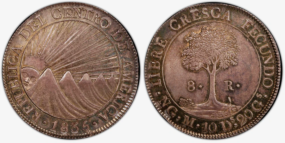 1835-NG Central America Republic 8 Reales