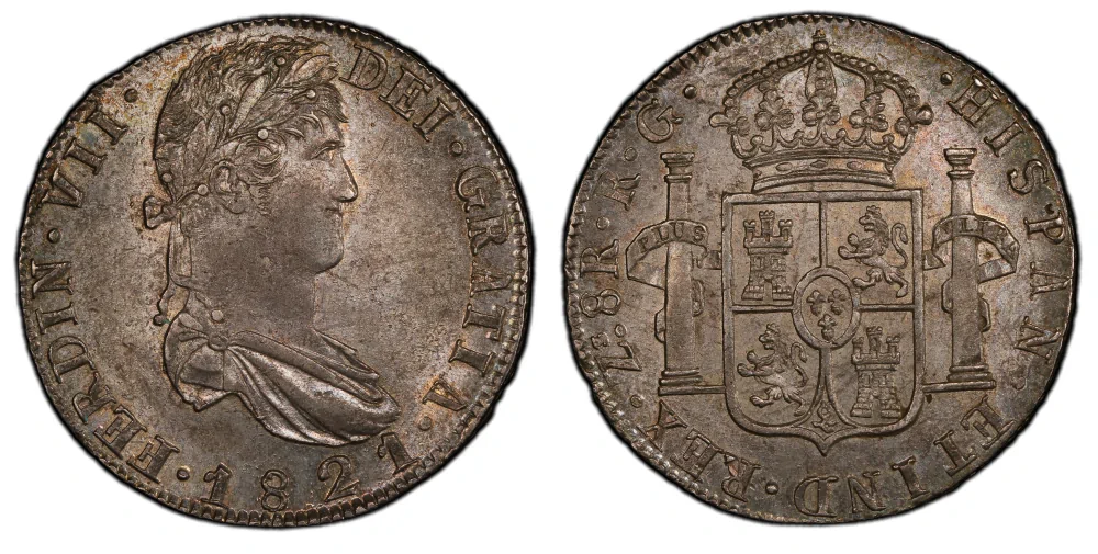 1821 Zs-RG Zacatecas 8 Reales Fernando VII